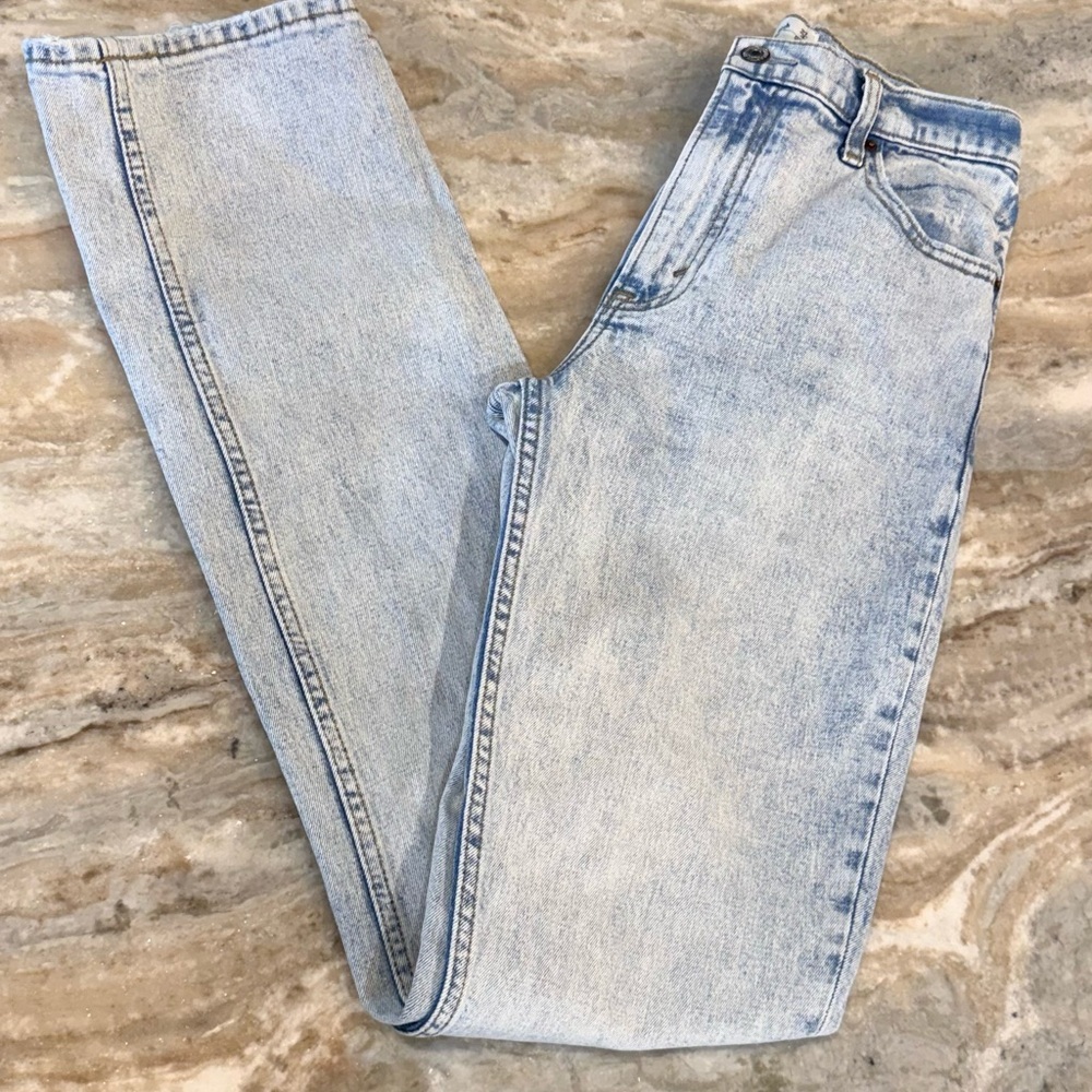 Women’s ABERCROMBIE & FITCH The 90s High Rise Slim Straight denim jeans- Size 27 - Picture 5 of 7